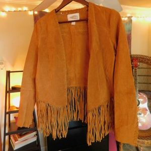 Suede jacket with fringe from Forever21